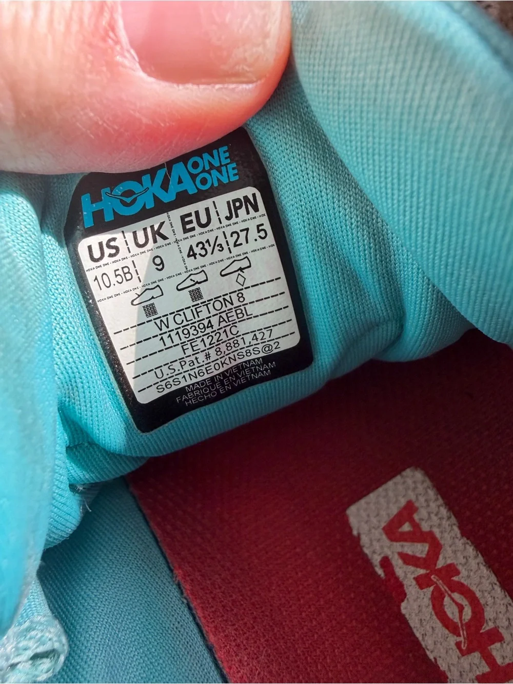 Hoka One One Women's Teal Running Shoes with Pink Trim Sz 10.5